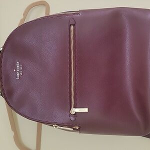 Kate Spade Perry Leather Large Backpack Deep Berry